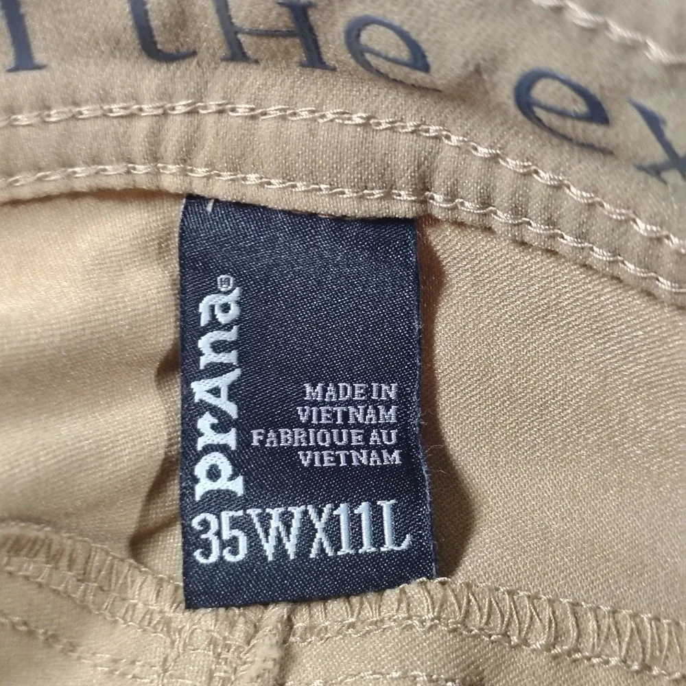 Prana Brion Shorts Mens 35x11 Tan Nylon Stretch Hiking Outdoor M3BN11117 - Picture 3 of 11